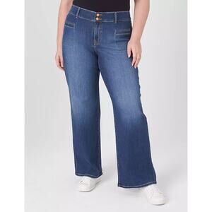 Lane Bryant | Dark Wash High-Rise Signature-Fit Wide-Leg Stretchy Jeans 28 Plus